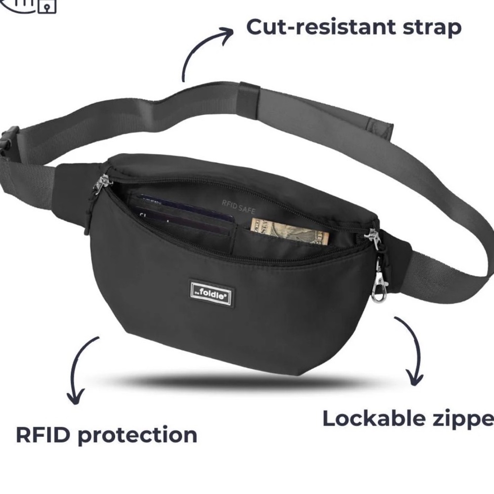 Foldie Black Anti-Theft Bag Fanny bag